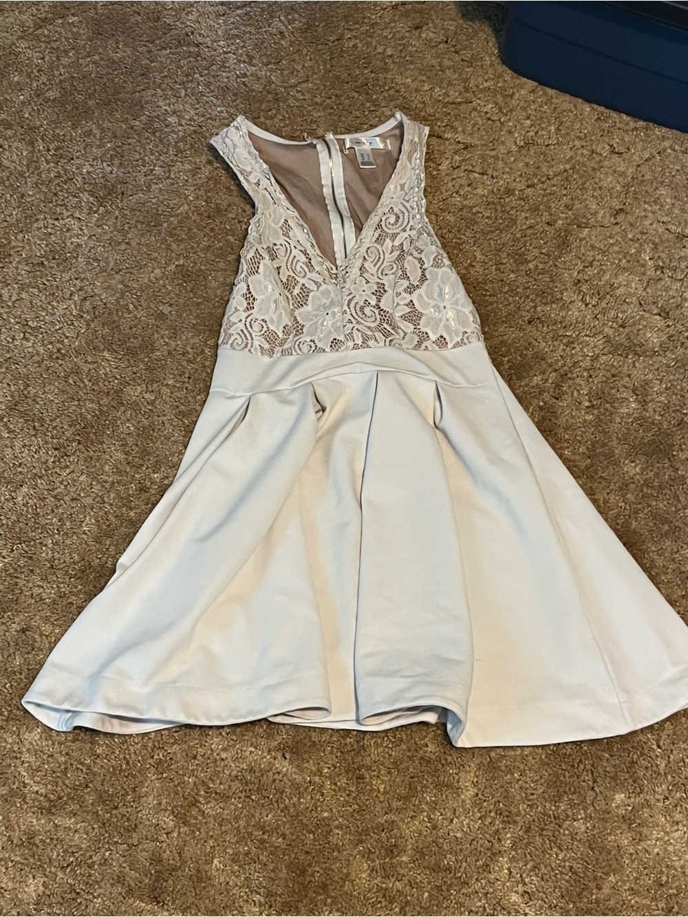 Streetwear Society Cream Lace Fit-and-Flare Girls Dress